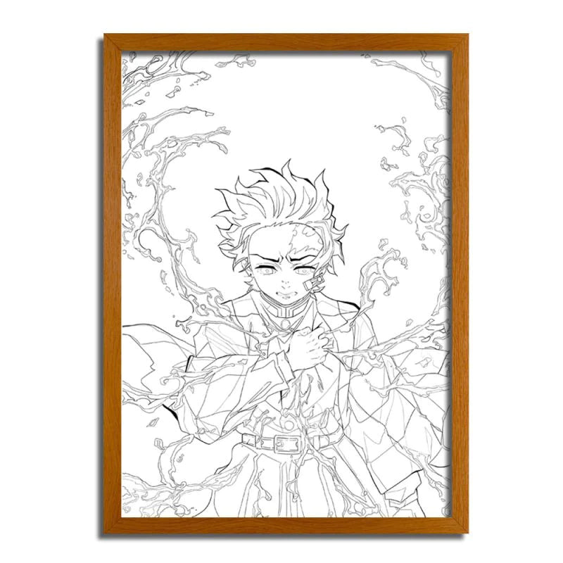 Demon Slayer:Tanjiro et Rengoku. Cadre LED