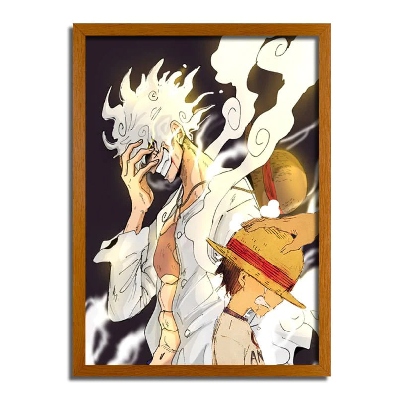 One Piece:Luffy jeune. Cadre LED