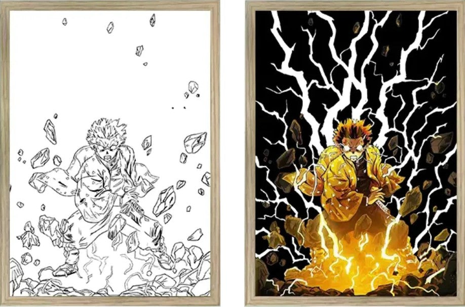Demon Slayer: Zenitsu. Cadre LED