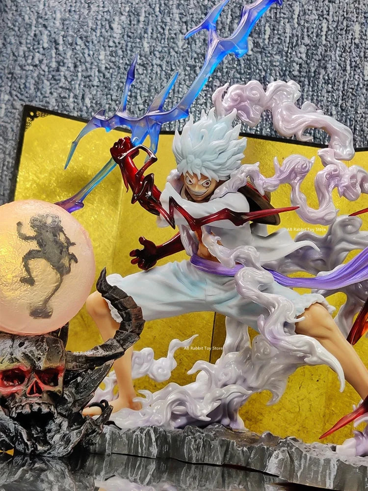 One Piece: Luffy duo Gear 5 Nika+ light ball. Figure 28 cm
