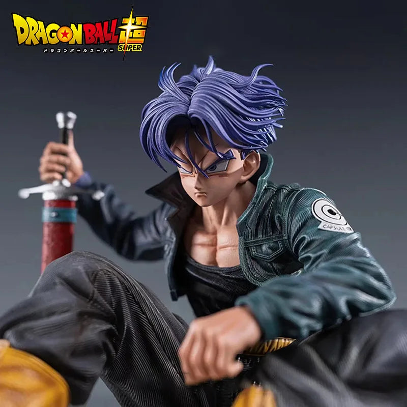 Dragon Ball super: Trunks assis. Figurine 15cm