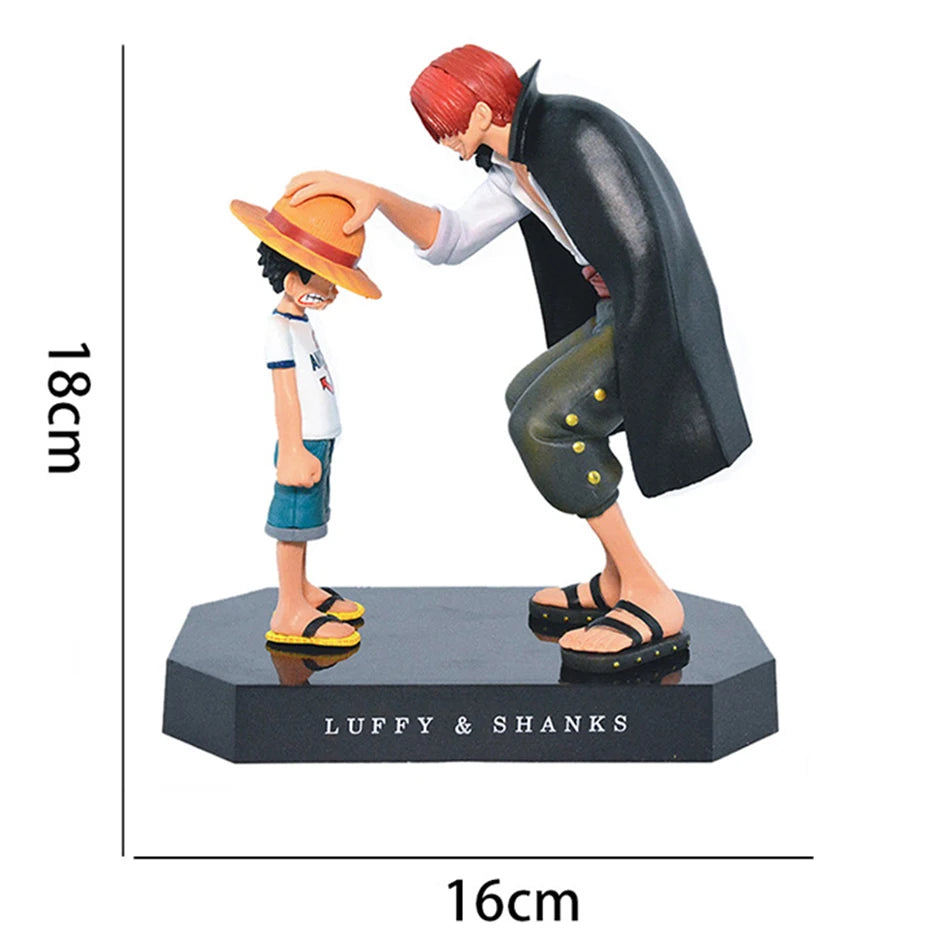 One Piece: Luffy et Shanks. Figurine 18 cm