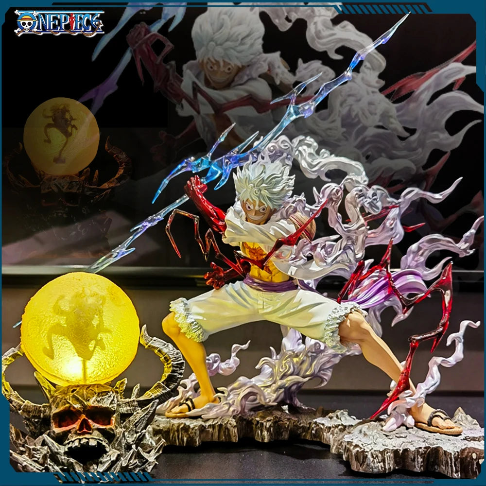 One Piece: Luffy duo Gear 5 Nika+ light ball. Figure 28 cm