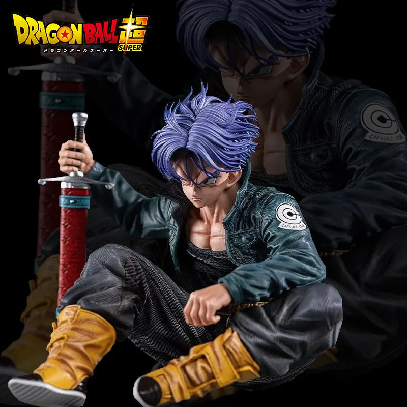 Dragon Ball super: Trunks assis. Figurine 15cm