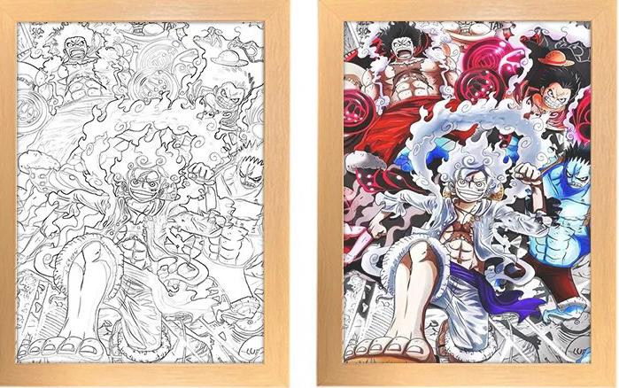 One Piece: Luffy gear 4 et 5. Cadre LED