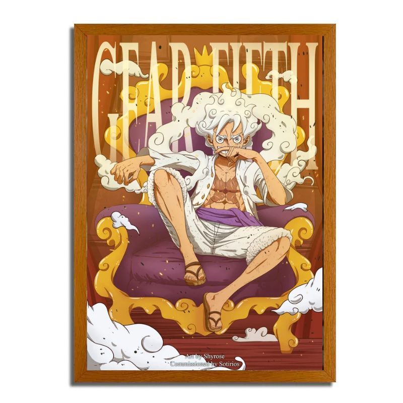 One Piece: Luffy Gear 5 assis. Cadre LED