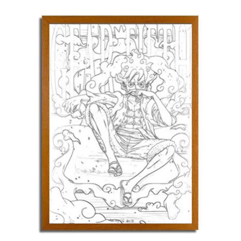 One Piece: Luffy Gear 5 assis. Cadre LED