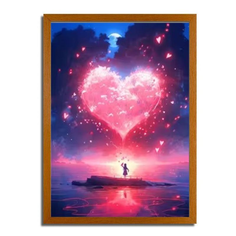 Heart couple. LED frame