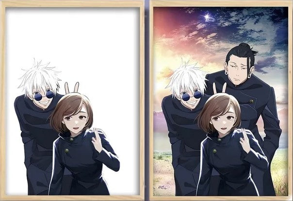 Jujutsu Kaisen: The Gojo, Geto and Shoko trio. LED frame